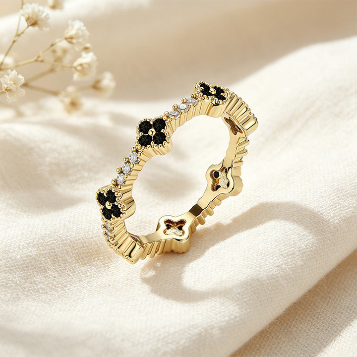 Four-Leaf Clover CZ Ring