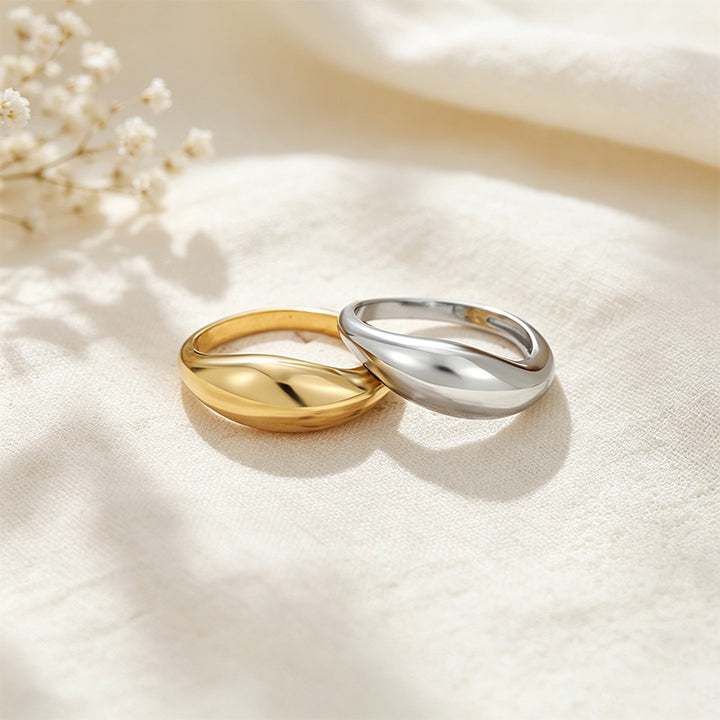 Two Tone Dome Band Ring