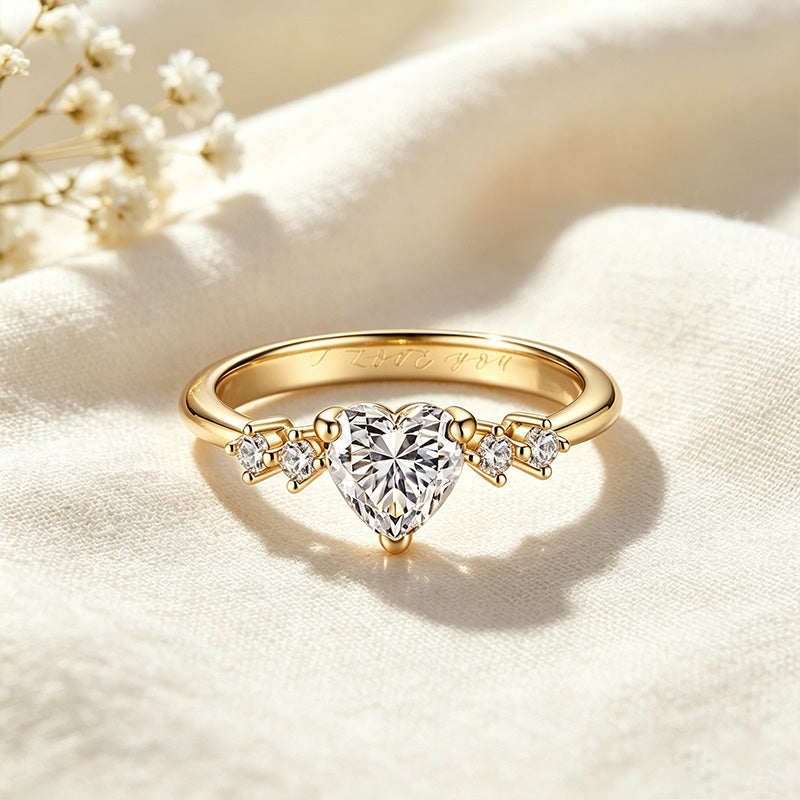 Heart Cut Moissanite Ring