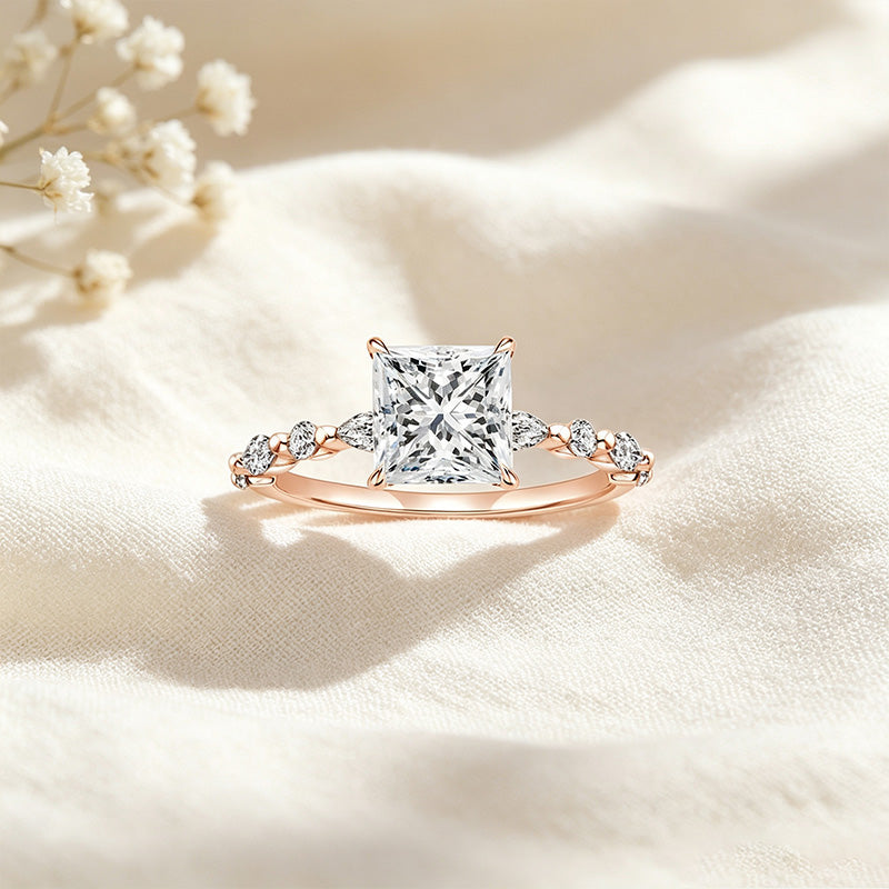 Princess Cut Moissanite Ring