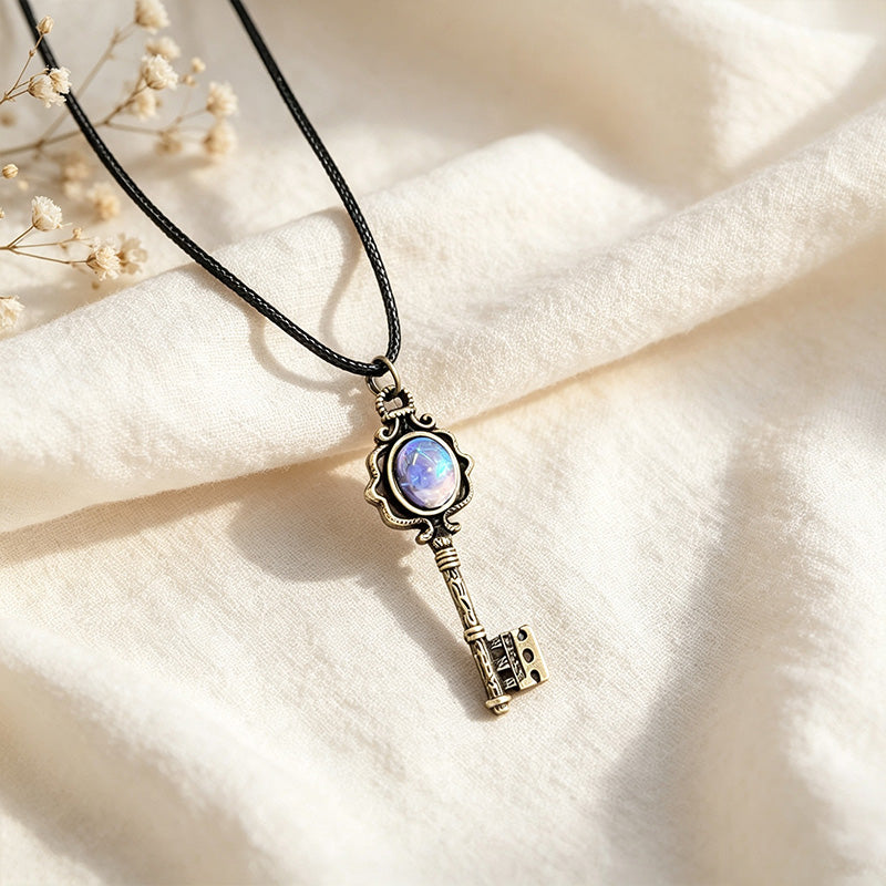 Crystal Key Witch Necklace