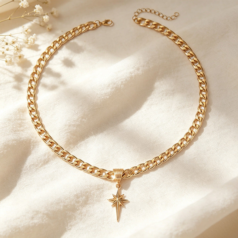 Star Pendant Cuban Necklace