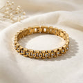 Zircon-Set Watch Strap Bracelet