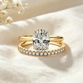 Oval CZ Engagement Ring Set