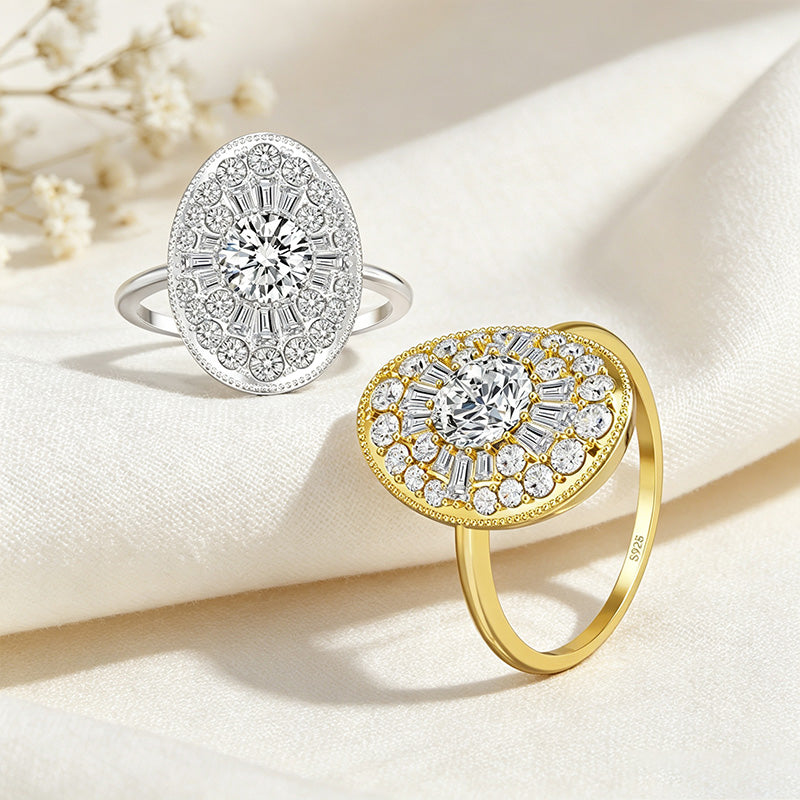 Oval Moissanite Solitaire Ring