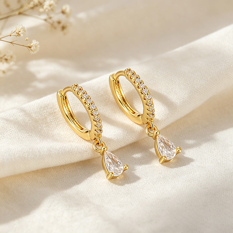 Teardrop Huggie Earrings