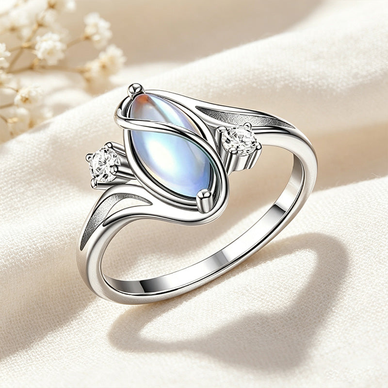 Iridescent Oval Crystal Ring