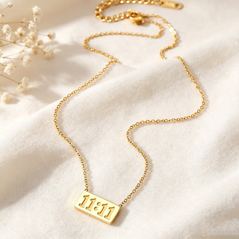 11:11 Tag Pendant Necklace