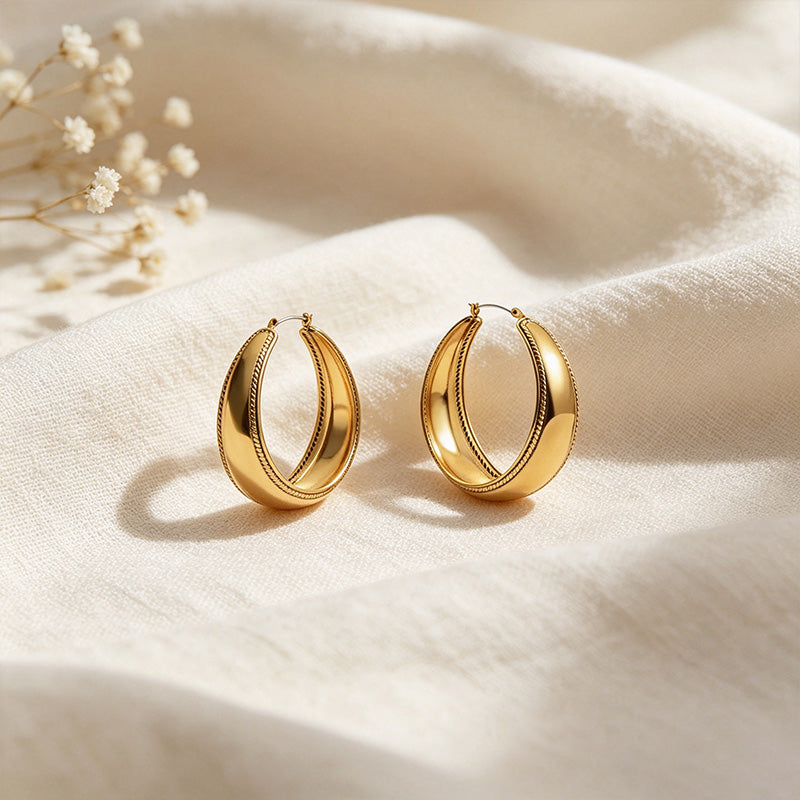 Rope Texture Hoop Earrings
