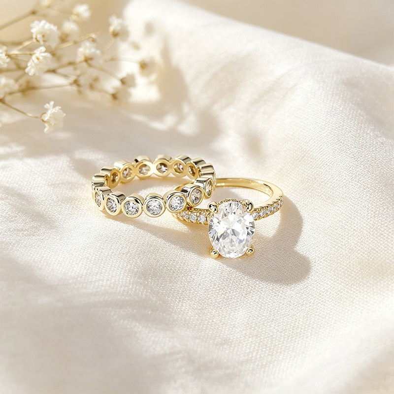 3CT Oval CZ Bridal Ring Collection