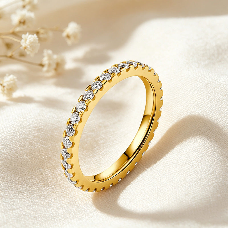 Full-Pavé Moissanite Ring