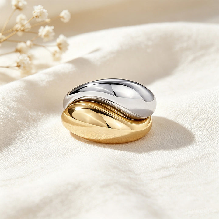 Two Tone Dome Band Ring