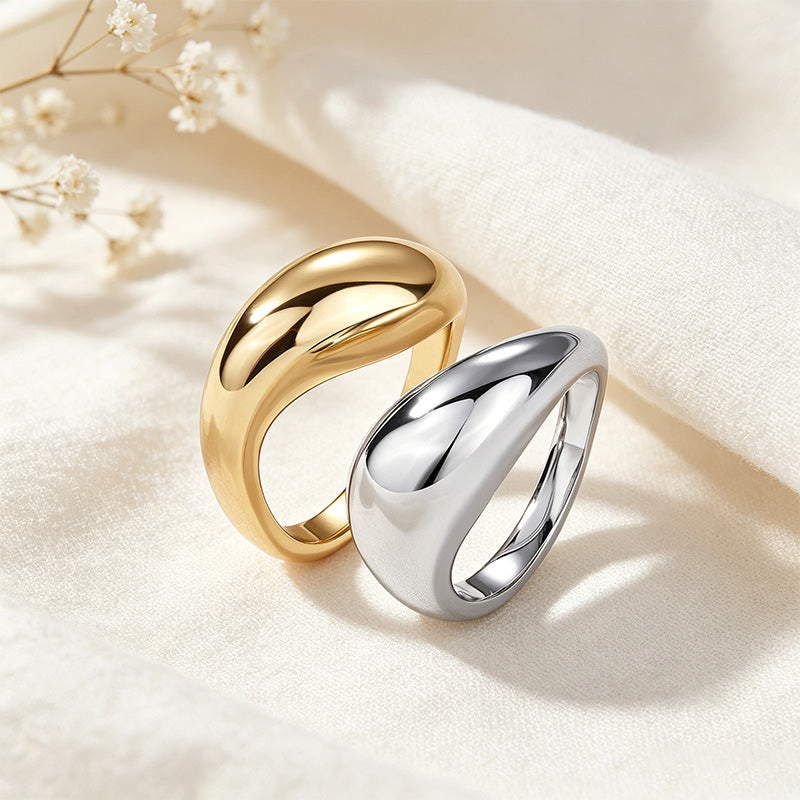 Two Tone Dome Band Ring