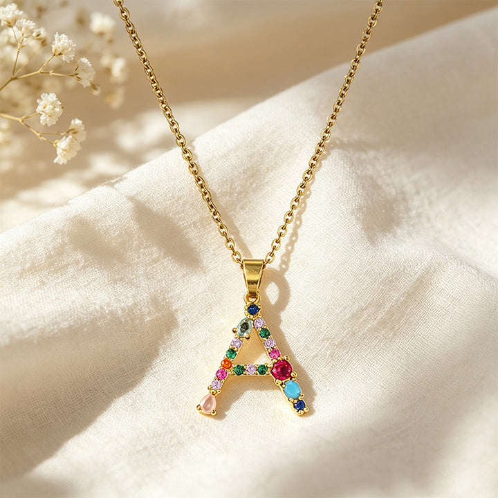 Multicolor Letter Necklace