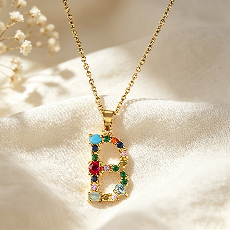 Multicolor Letter Necklace