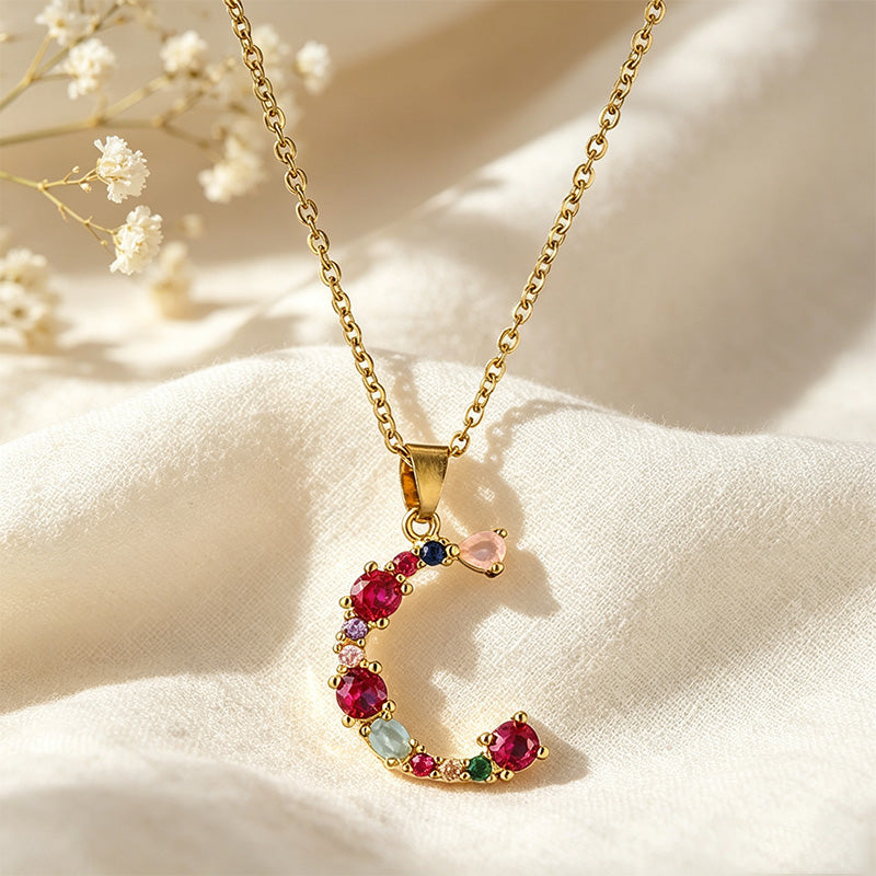 Multicolor Letter Necklace