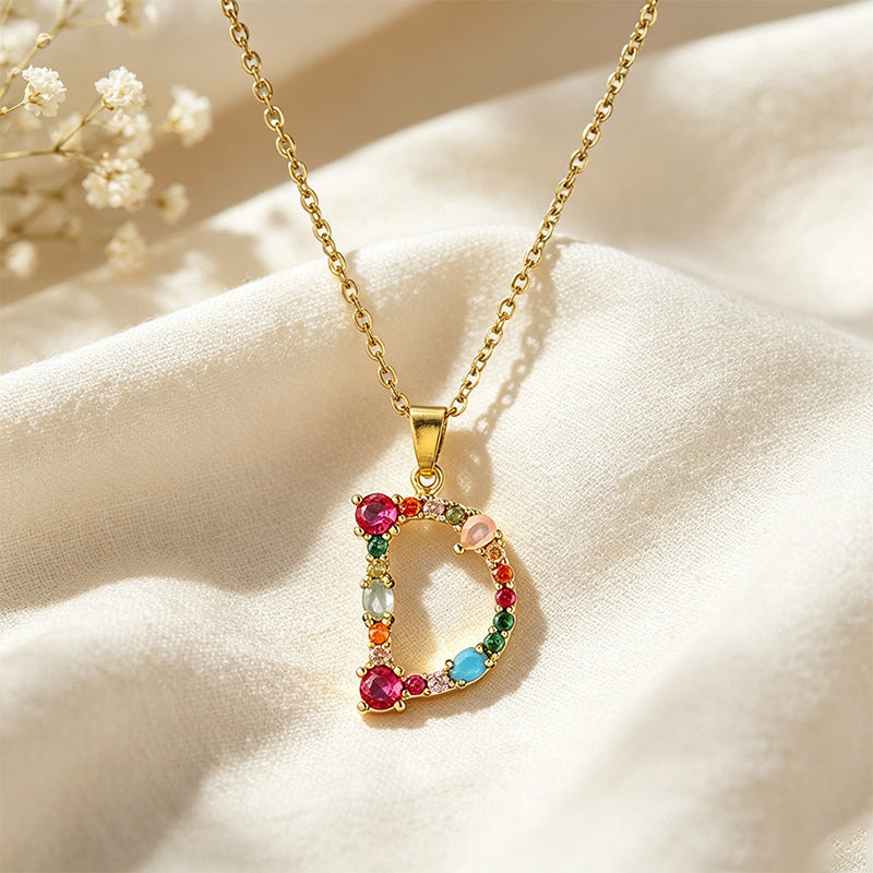 Multicolor Letter Necklace