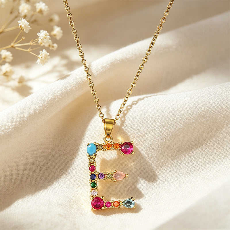 Multicolor Letter Necklace