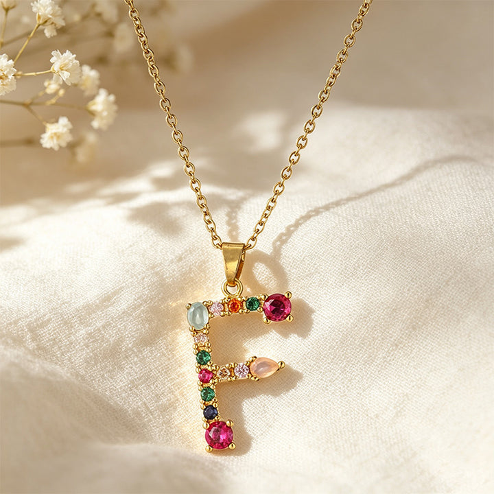 Multicolor Letter Necklace