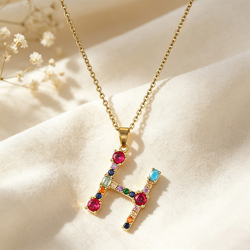 Multicolor Letter Necklace