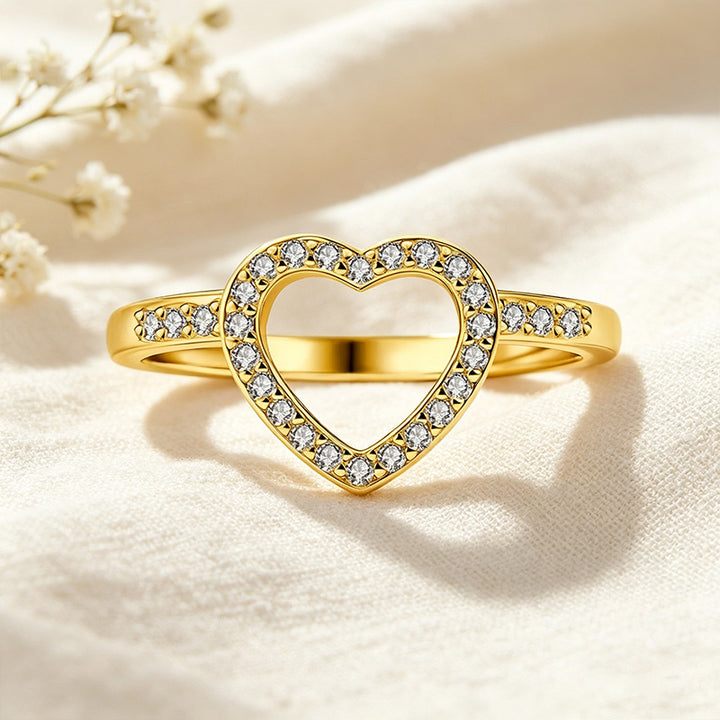 Heart-Cut Moissanite Halo Ring Set