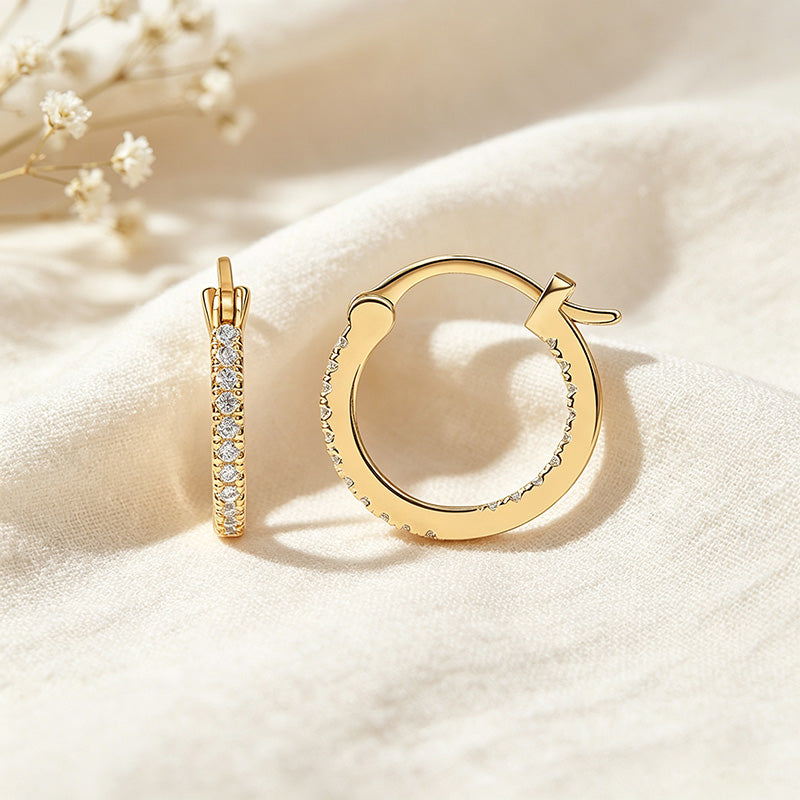 CZ Paved Hoop Earrings