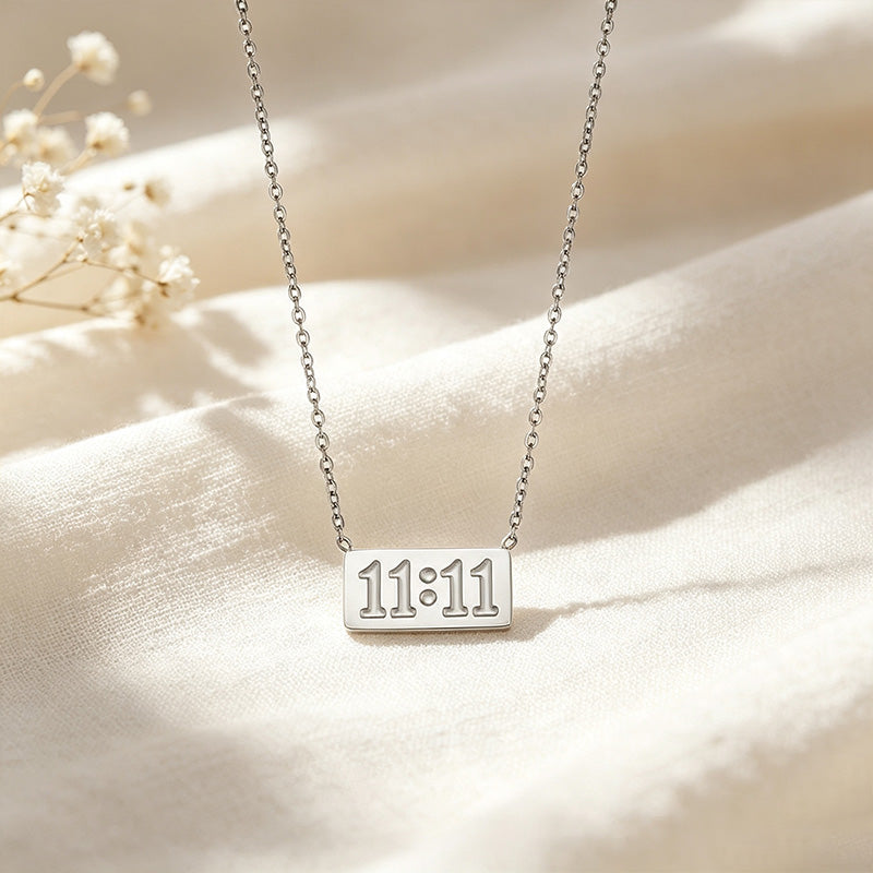 11:11 Tag Pendant Necklace