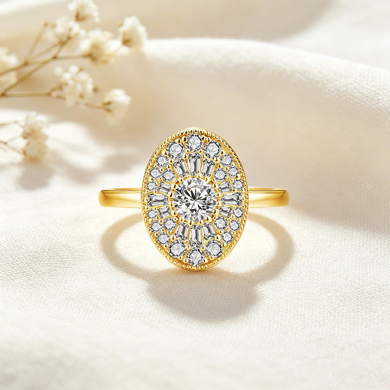 Oval Moissanite Solitaire Ring