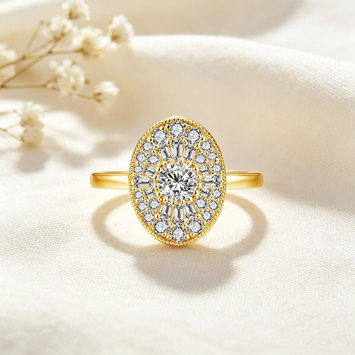 Oval Moissanite Solitaire Ring