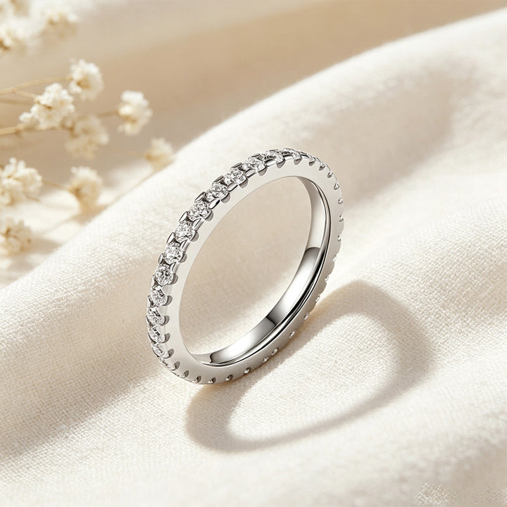 Full-Pavé Moissanite Ring