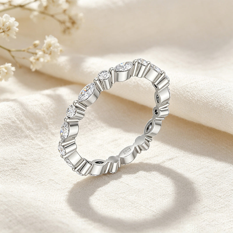 Marquise Moissanite Band Ring
