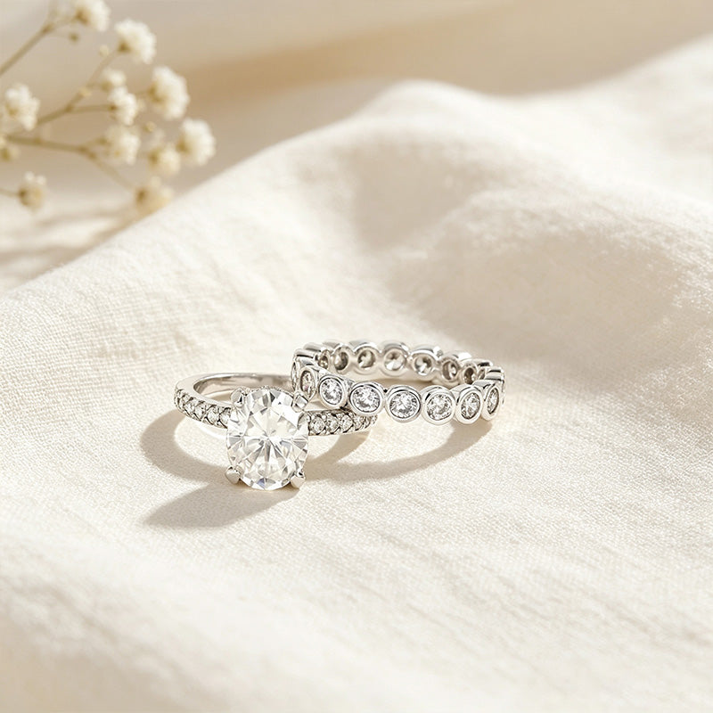 3CT Oval CZ Bridal Ring Collection