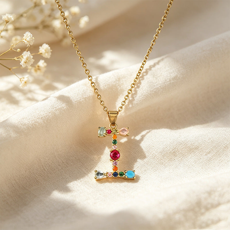 Multicolor Letter Necklace