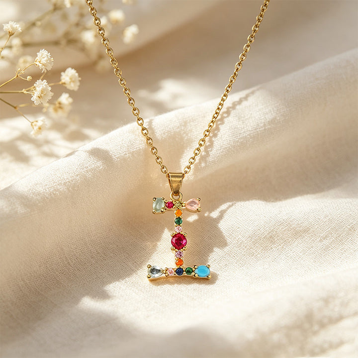 Multicolor Letter Necklace