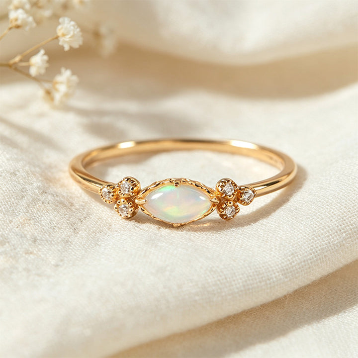 Oval Opal Band Ring