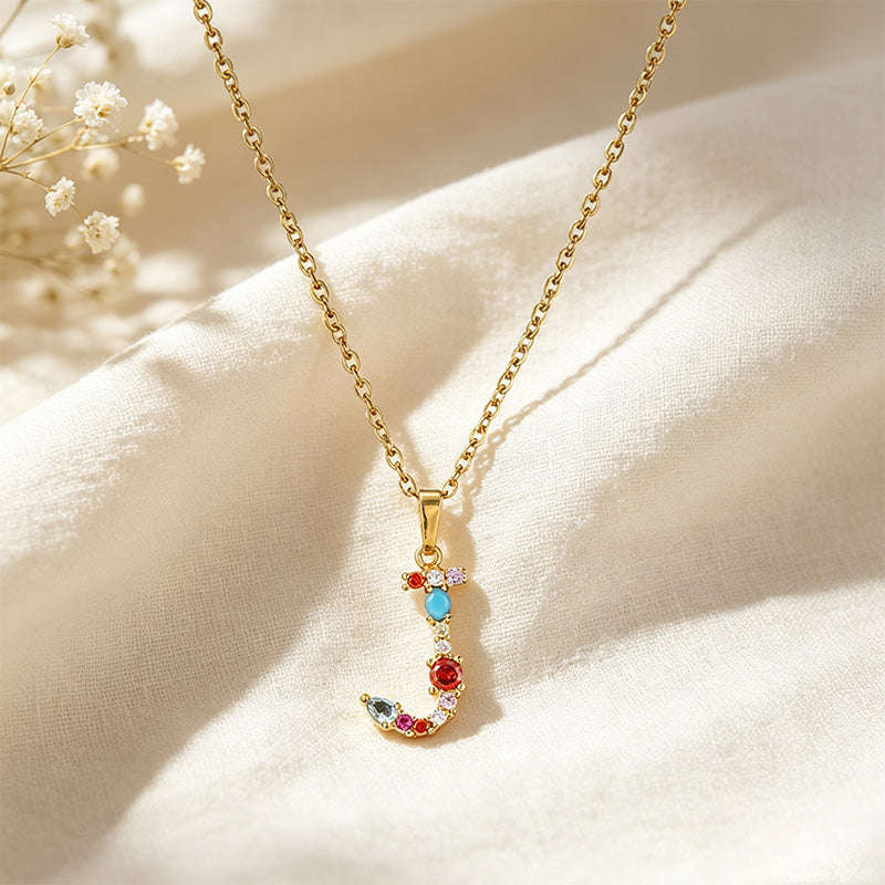 Multicolor Letter Necklace