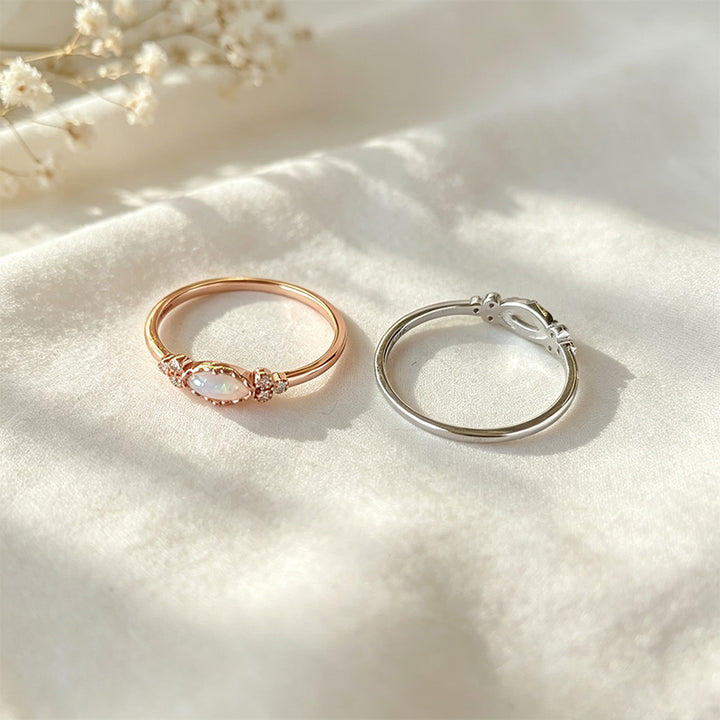 Oval Opal Band Ring