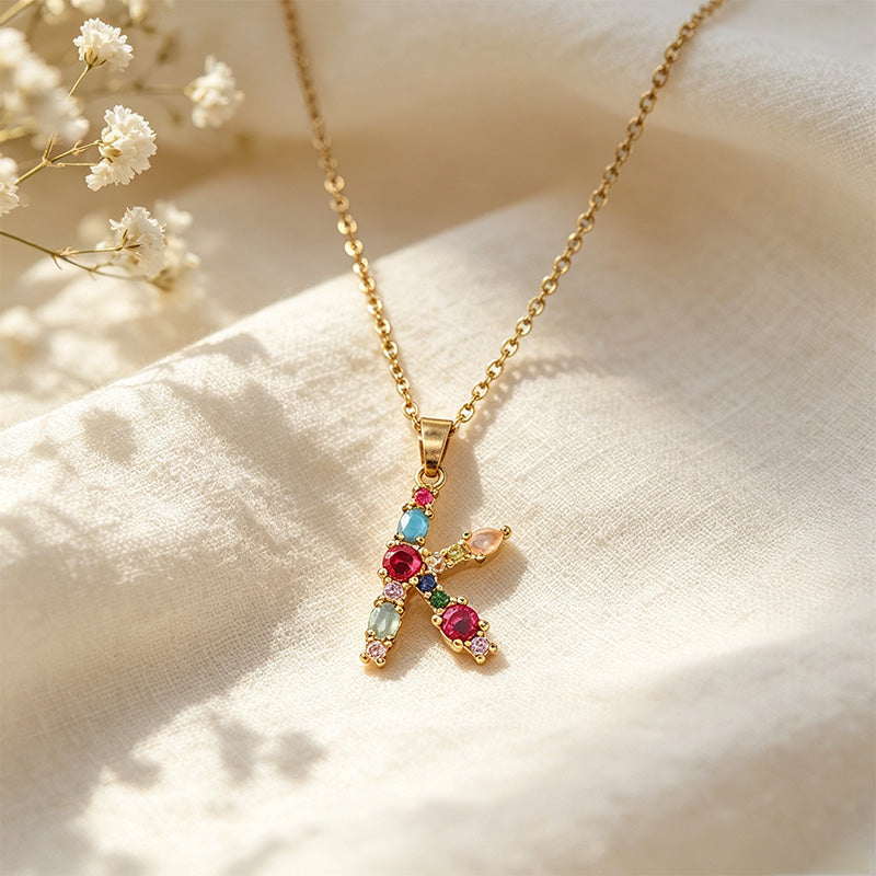 Multicolor Letter Necklace