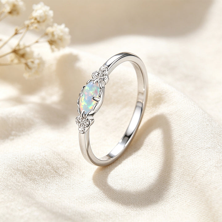 Oval Opal Band Ring