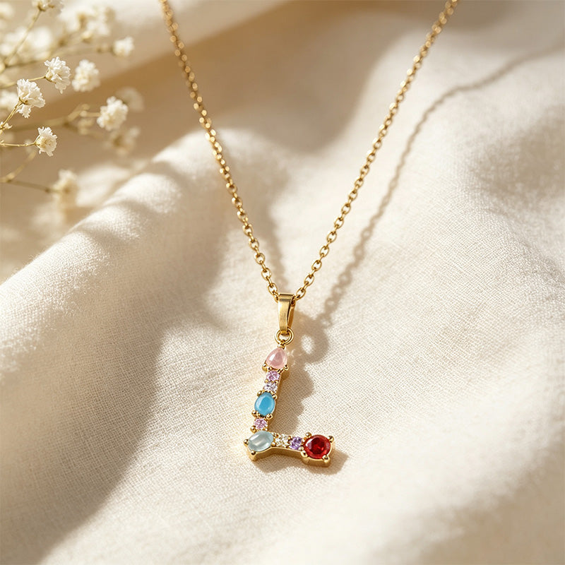 Multicolor Letter Necklace