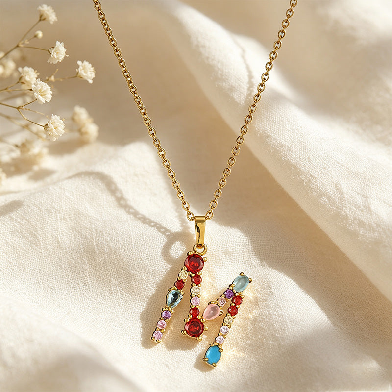 Multicolor Letter Necklace