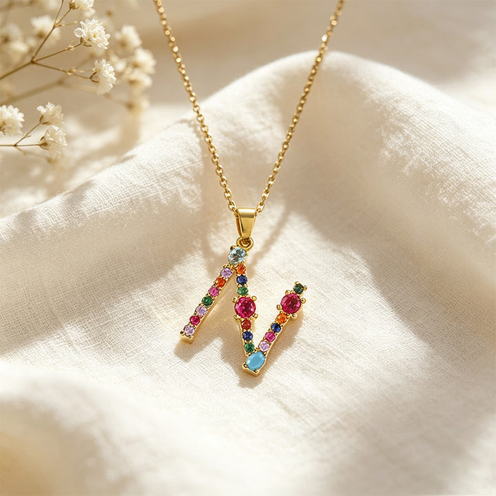 Multicolor Letter Necklace