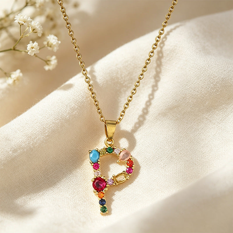 Multicolor Letter Necklace