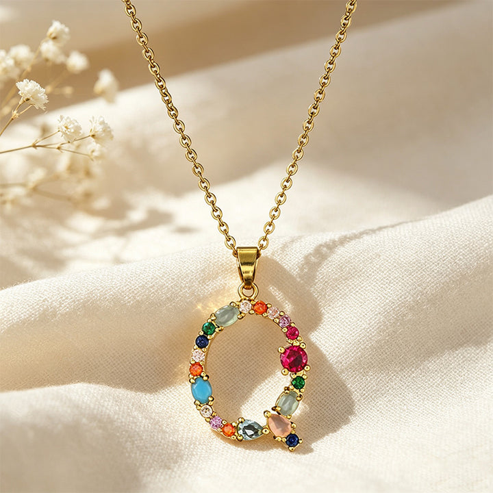 Multicolor Letter Necklace