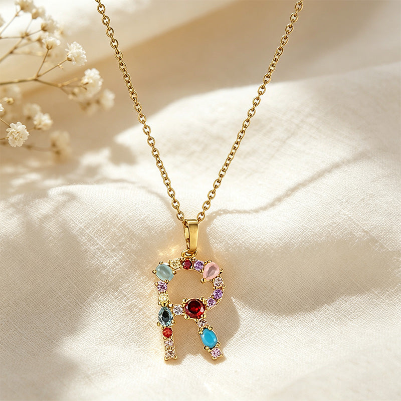 Multicolor Letter Necklace
