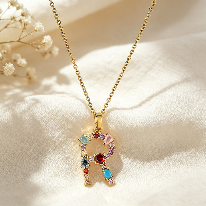 Multicolor Letter Necklace