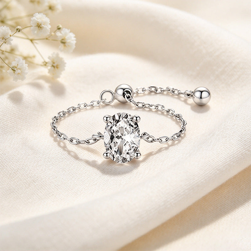 Moissanite Chain Band Ring
