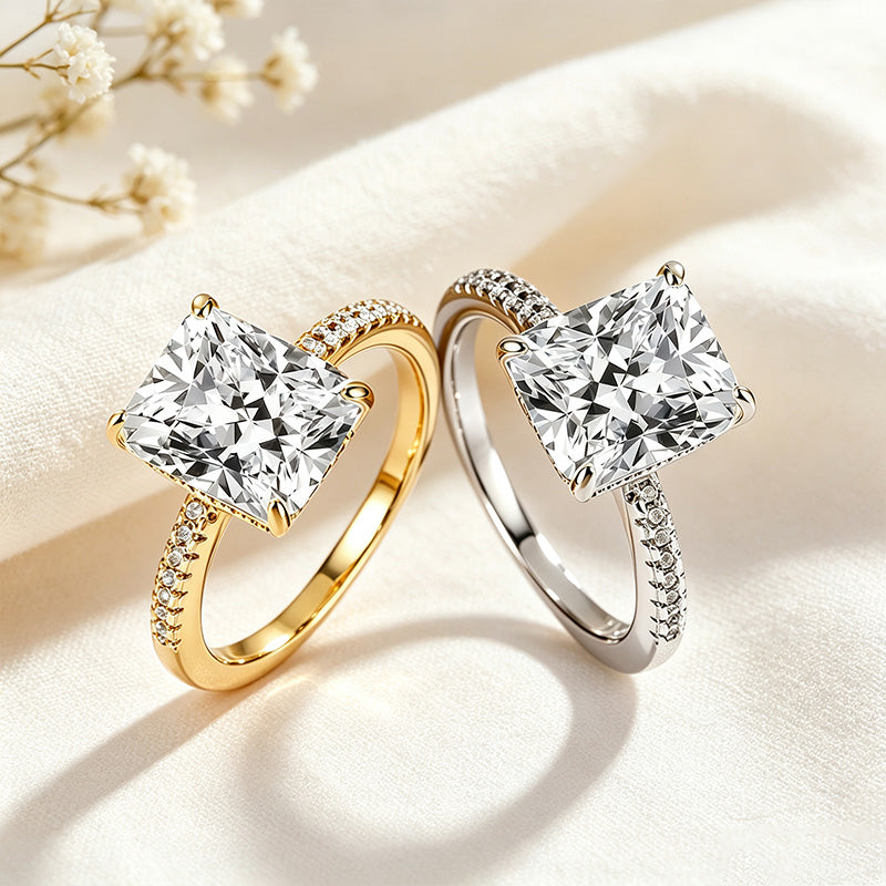 Radiant Cut Moissanite Ring