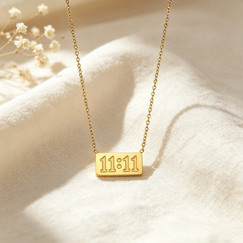11:11 Tag Pendant Necklace