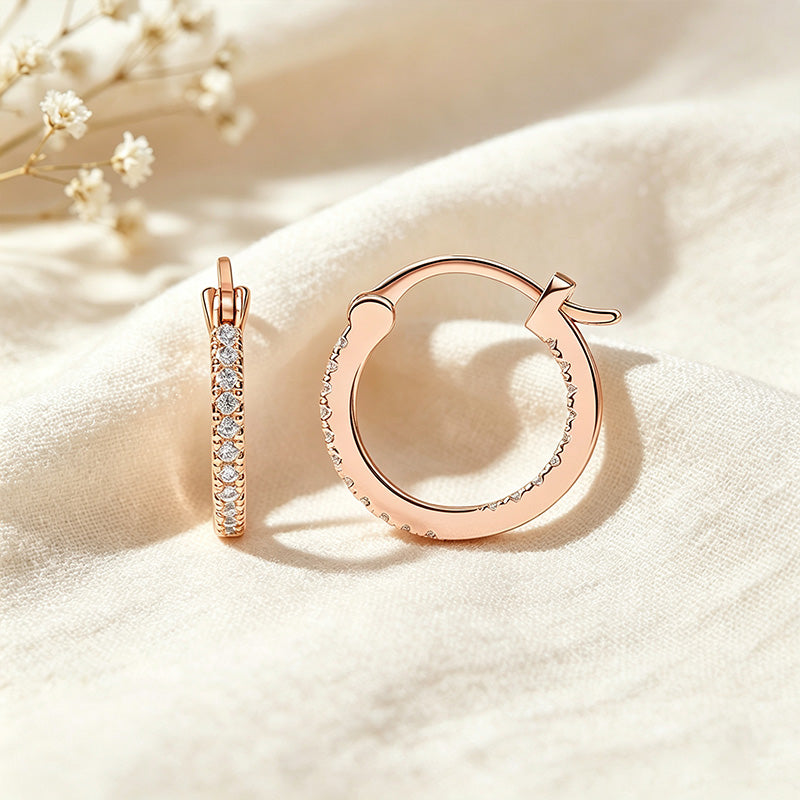 CZ Paved Hoop Earrings